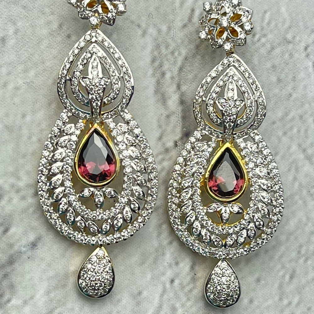 Indian Large Earring With Wooden Gift Jewelry Box - Picture 2 of 4